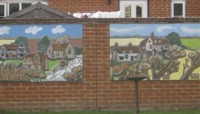 Mosaic of rural houses installed on a wall preview