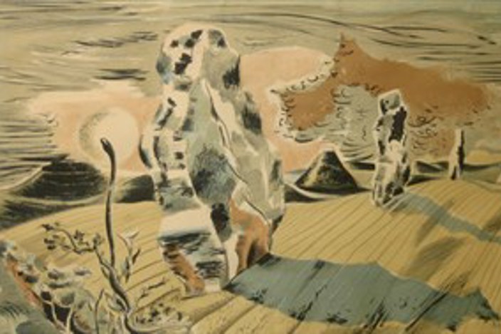 Landscape of the megaliths by Paul Nash