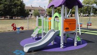 Play area with slide and swings preview
