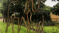 Metal sculpture of outline of horses preview
