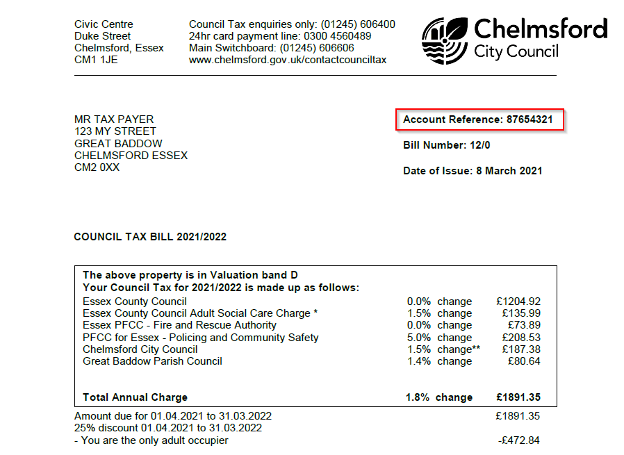 How To Find Your Council Tax Account Number   Council Tax Bill Sample 